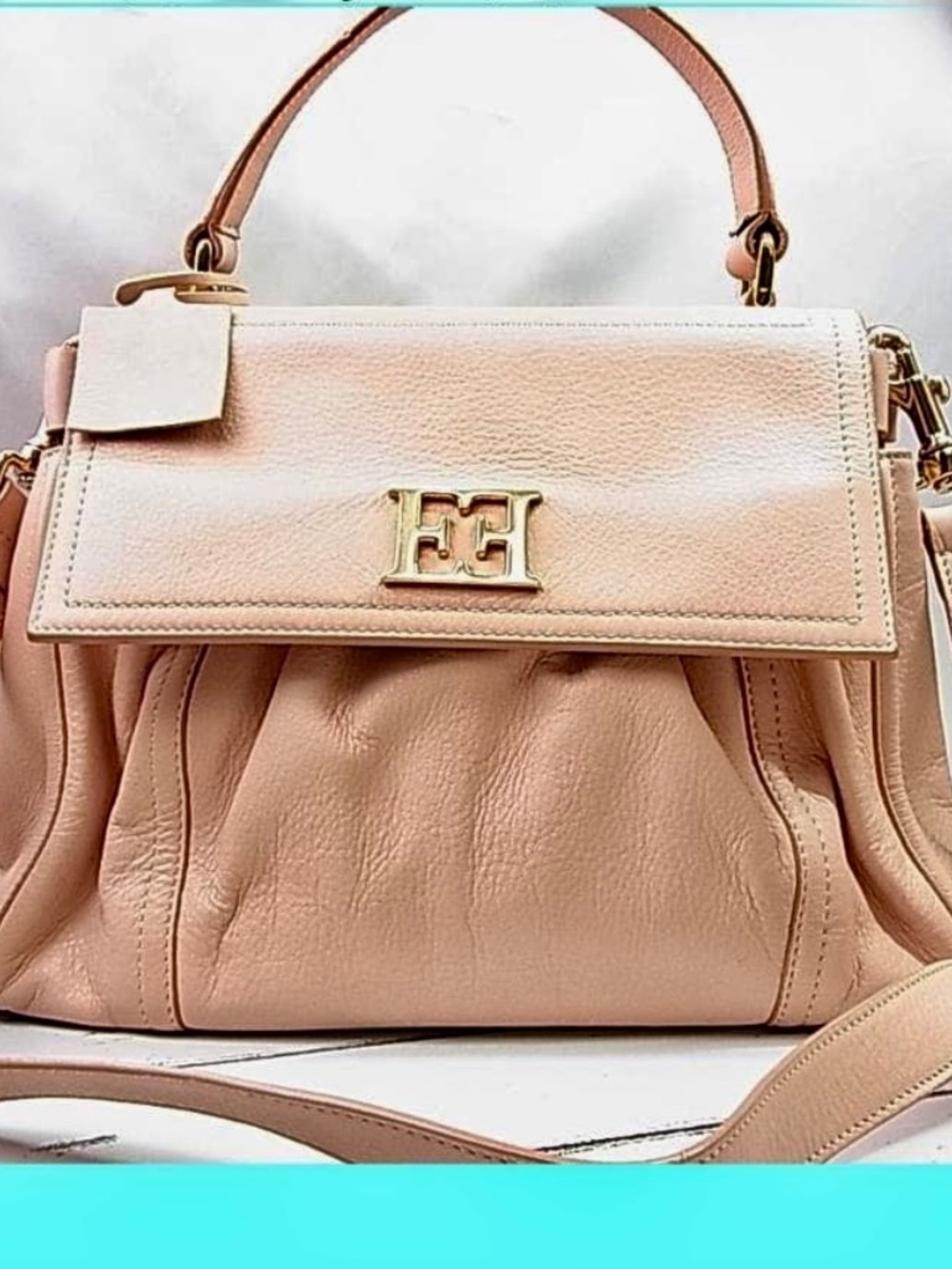 ESCADA #362 Pink leather xbody saddle bag. EUC Preloved item sold as is